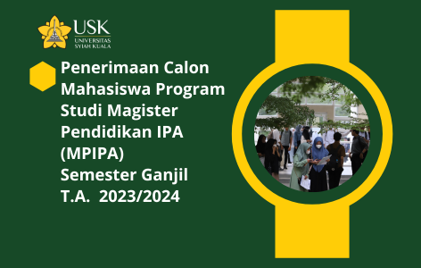 Penerimaan Calon Peserta Program Studi Magister Administrasi Pendidikan (MAP) Semester Ganjil Tahun Akademik 2023/2024