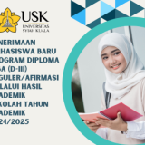 Penerimaan Mahasiswa Baru Program Diploma Tiga (D-III) Reguler/Afirmasi Melalui Hasil Akademik Sekolah Tahun Akademik 2024/2025